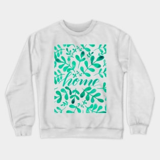 Watercolor home foliage - green Crewneck Sweatshirt